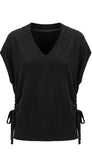 Vneck Dolman Popover Sweater With Tie