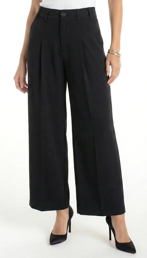 High Rise Pleated Wide Leg Trouser
