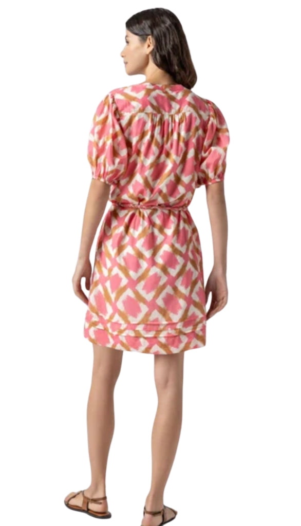 Shirred Elbow Sleeve Dress