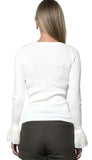 Dina Ruffle Lace Sleeve Knit Top