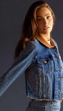 Kerry Cropped Jacket Raw Hem Collar