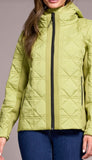 Long Sleeve Zip Front Puffer With Removable Hood