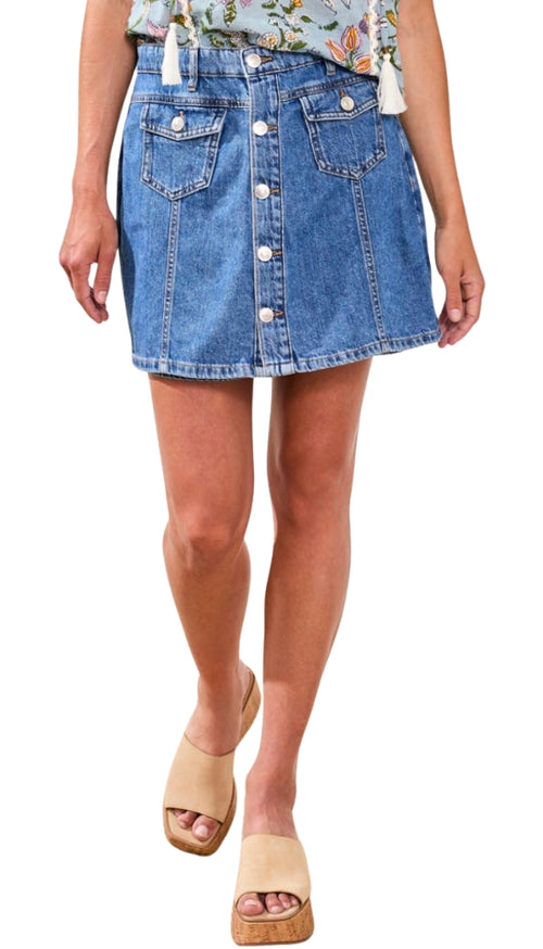 Audrey Button Down Denim Skort