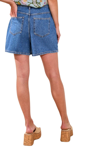 Audrey Button Down Denim Skort
