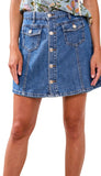 Audrey Button Down Denim Skort