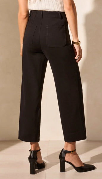 High Rise Fly Front Capri With Pocket