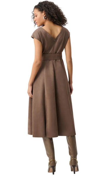 Scuba Suede Fit-And-Flare Dress