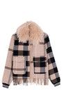 Checked Wool Bomber With Fringes