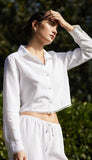 Long Sleeve Cropped Shirt With Trim