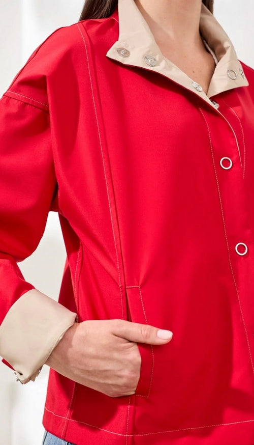 Long Sleeve Snap Front Reversible Jacket