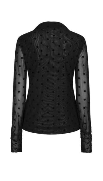 Polka Dot Mesh Top