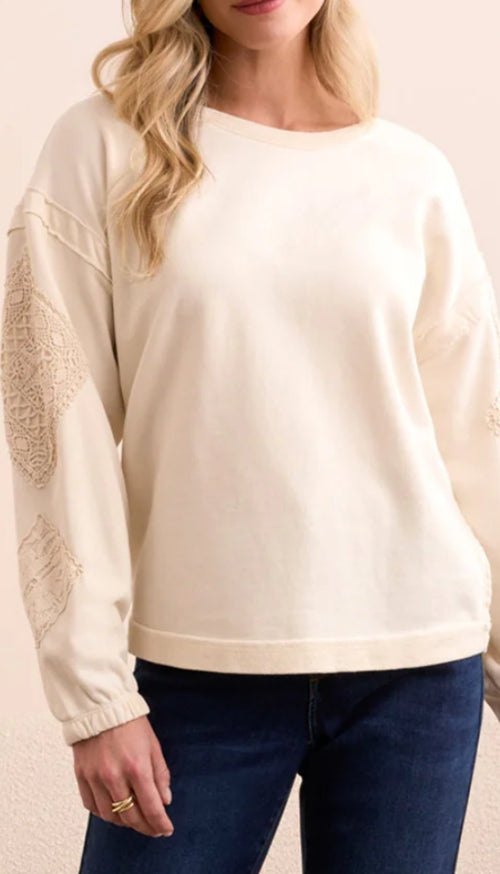 Crew Neck Applique Detail