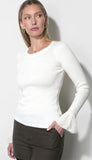 Dina Ruffle Lace Sleeve Knit Top