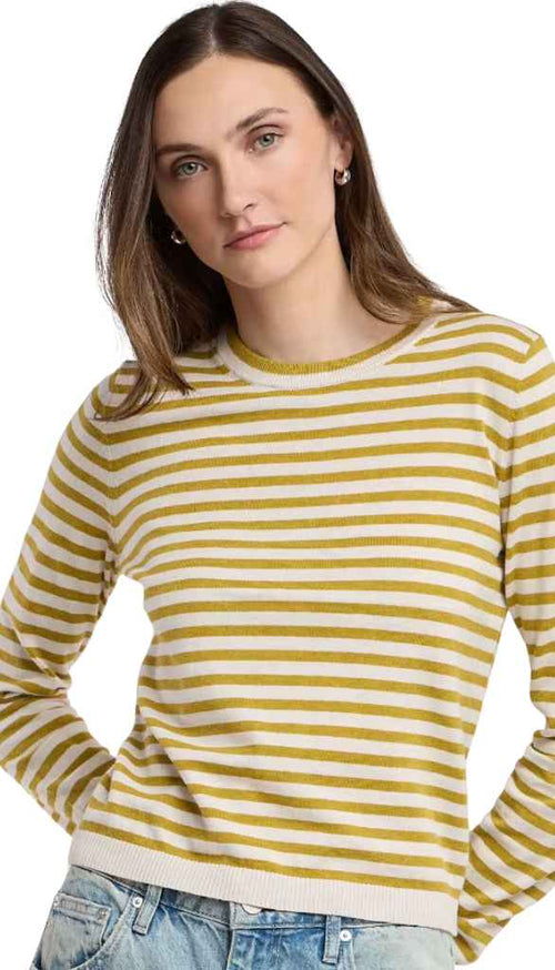 Long Sleeve Stripe Crewneck Sweater