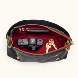 Bryant Medium-Black Brushed Gold - Red Zip