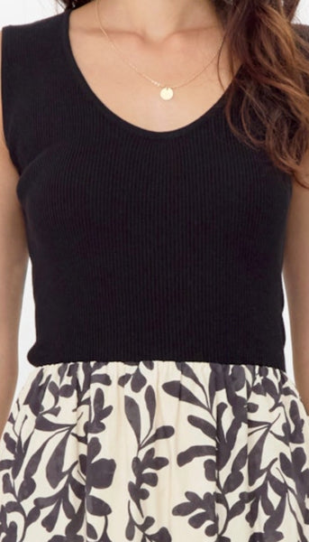 Clairson Knit Mix Midi Dress