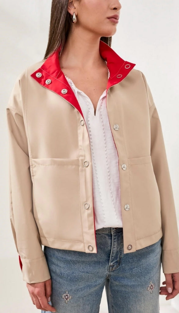 Long Sleeve Snap Front Reversible Jacket