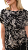 Short Sleeve Crew Neck Top With Ruching