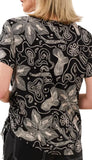 Short Sleeve Crew Neck Top With Ruching