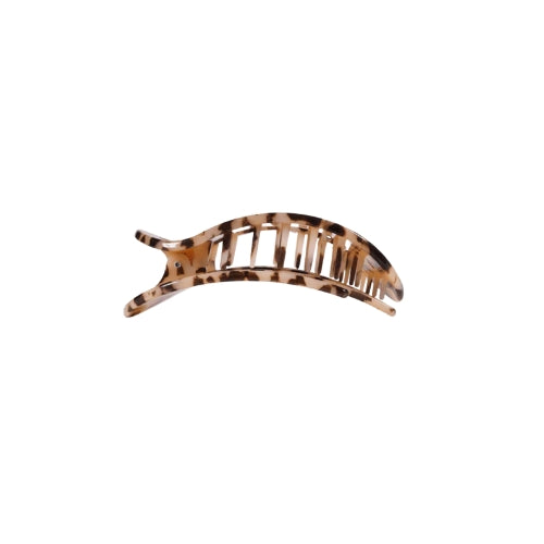 Small Flat Round Clip-Blonde Tortoise