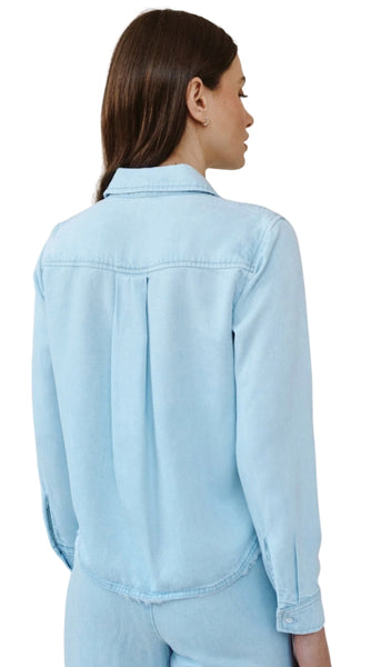 Two Pocket Fray Hem Shirt