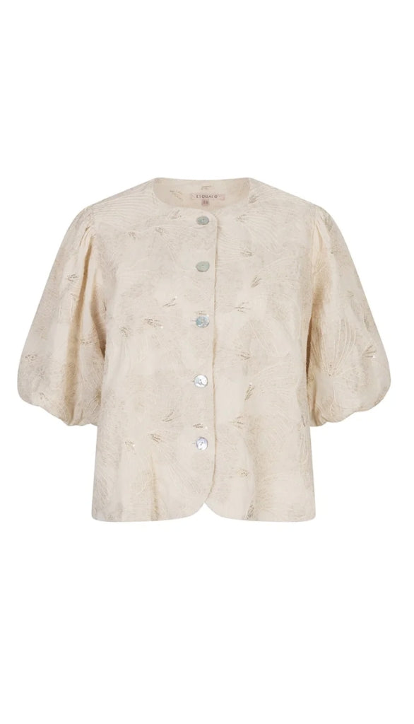 3-D Shell Print Balloon Top