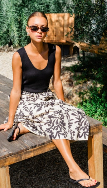 Clairson Knit Mix Midi Dress