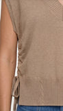 Vneck Dolman Popover Sweater With Tie