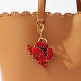 Beaded Bag Charm Keyring-Crab
