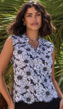 Sleeveless Button Front Blouse