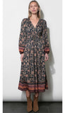 Amber Boho Bordered Midi Dress