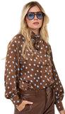 Polka Dot Scarf Blouse