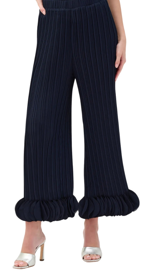 Georgette Wide Leg Pleated Pant