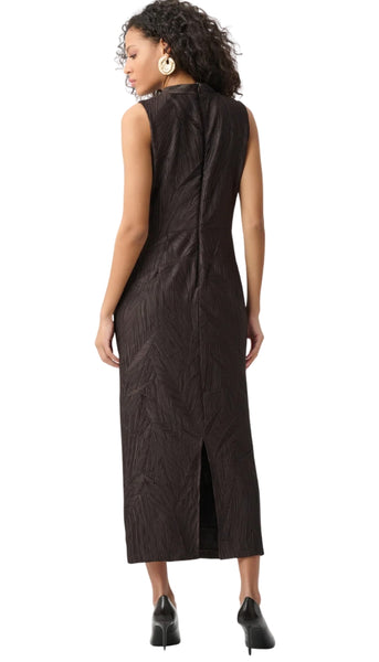 Pleated Satin Sleeveless Midi