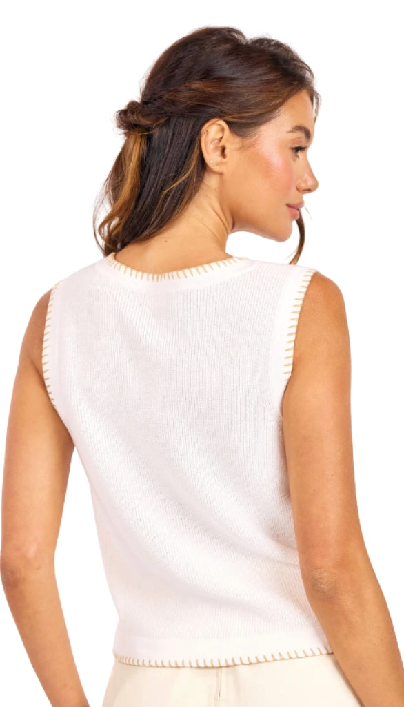 Tortoise Embroidered Sweater Tank