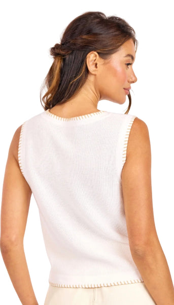 Tortoise Embroidered Sweater Tank