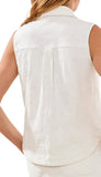 Crop Sleeveless Button Down Shirt