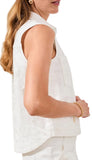 Crop Sleeveless Button Down Shirt