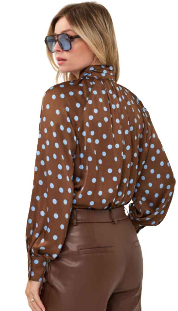 Polka Dot Scarf Blouse