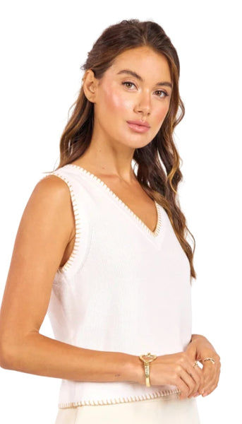 Tortoise Embroidered Sweater Tank