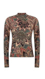 Tapestry Flower Knit Layer Top