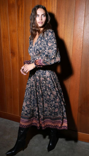 Amber Boho Bordered Midi Dress