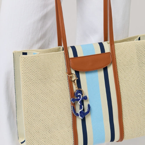 Beaded Bag Charm Keyring-Anchor