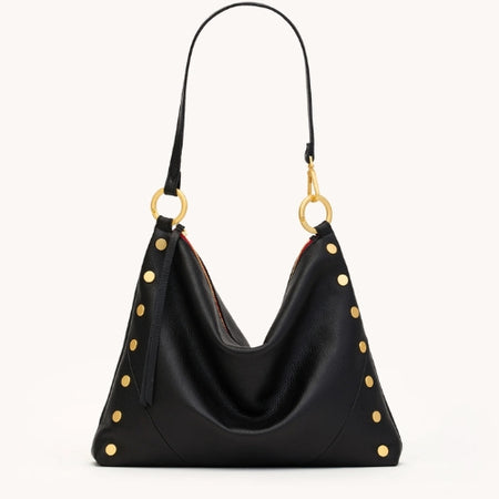 5 North Wallet-Black, Brushed Gold, Red Zip