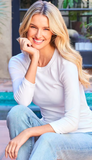 Three Quarter Sleeve Shirred Top