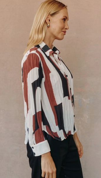 Pleated Button Down