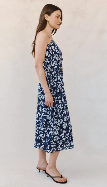 Elastic Waist Midi Dress