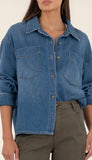 Gertie Button Front Shirt Long Sleeve Pocket