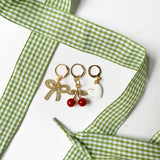 Gingham lace charms set-Heart,Bow,Cherry