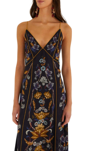 Golden Nature Maxi Slip Dress